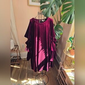 Elegant Burgundy Velvet Boutique Dress